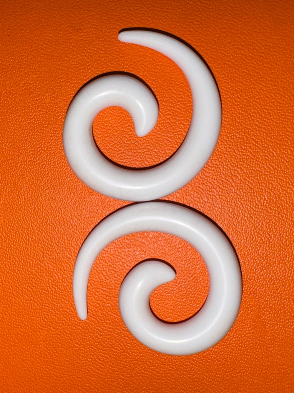White Spiral Gauge Earrings
